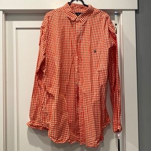Ralph Lauren Orange and White gingham shirt- 2XLT excellent condition!